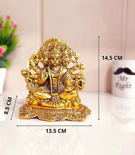 Panchmukhi Hanuman Ji Metall Statue Bajrangbali Murti Puja Home Office Dekor Idol - Bild 4 von 4