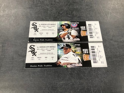 Talón de boleto White Sox 2013 ~ 4/1/13-4/3/13 vs realeza - Imagen 1 de 3