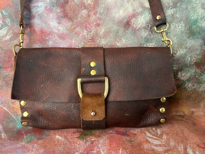 FAITH BY KRISTY WHITE  The Valley  Clutch/Crossbody - Full-Grain Brown Leather