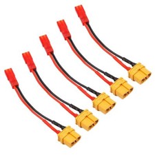 5PCS XT60 Female to JST Female Connector with 3.9" 20AWG Silicone Wire Adapter