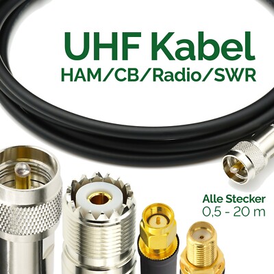 PL259 / SMA Stecker auf SO239 / SMA Buchse UHF HAM CB Radio SWR Kabel