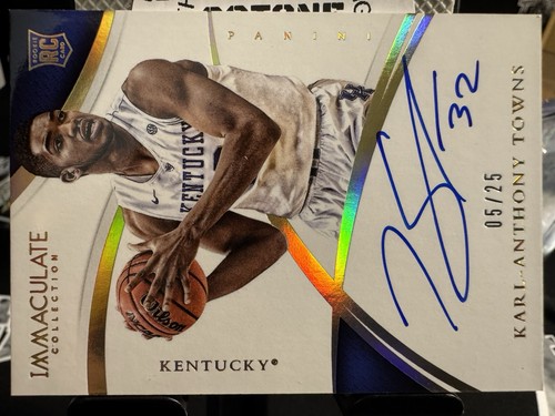 2015 Panini Immaculate Collection Karl Anthony Towns Rookie Oncard Auto /25 - Picture 3 of 3