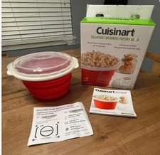 NEW! CUISINART Collapsable Microwave Popcorn Maker 🍿 Space Saver/No Oil 🍿