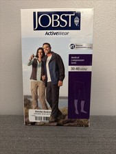 JOBST Activewear COMPRESSION SOCKS 30-40mmHg Large Full Calf Knee CT Cool Black