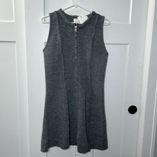 *NEW* Full Zip Sleeveless Sweater Dress ~ Gray ~ Women’s Medium