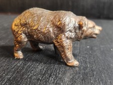 VINTAGE 1970s ZOO WILD ANIMAL DETAILED FIGURE GRIZZLY BEAR 3" METAL HEAVY