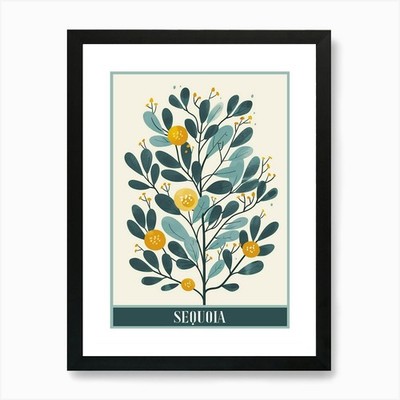 Mammutbaum flache Illustration 2 Po gerahmtes Wandbild Poster Leinwanddruck Bild