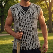 Butted Chainmail Vest Aluminum   10MM Round Rings 16G LARP Armor