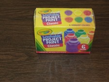 NIB Crayola Washable Project Paint Set 6 Classic Vibrant Colors Arts  Crafts
