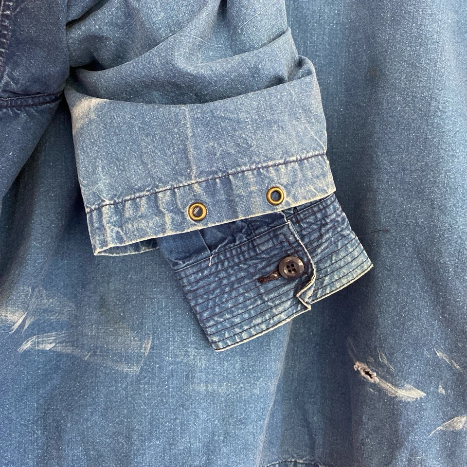 复古 Marithe Francois Girbaud 牛仔双夹克 Y2K 90 年代垃圾小号罕见 — 第 4/4 张图片