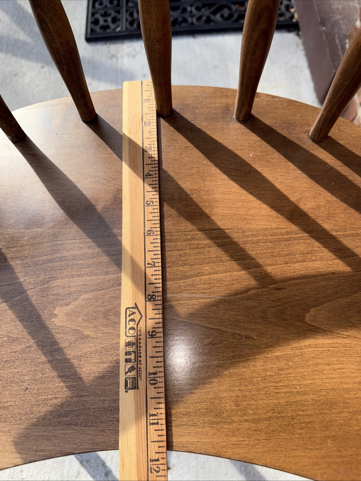 Mid Century Kidney Bean Walnut Spindle Back Vanity Chair Stool Bench Seat