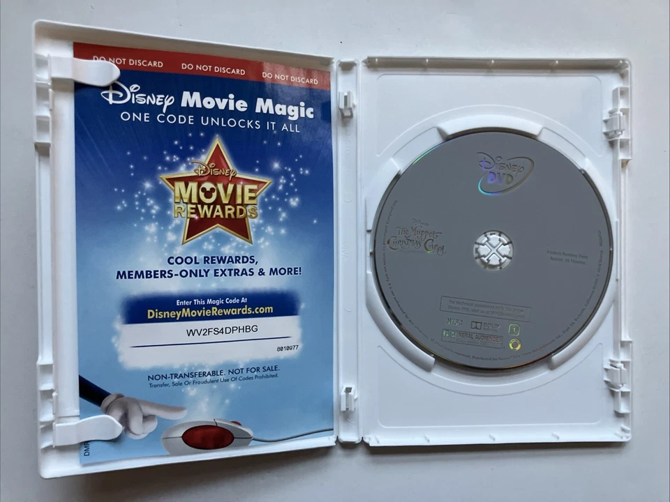 The Muppet Christmas Carol (DVD, 1992) Disney - Very Good Condition - Image 2 of 2