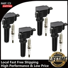 4X Ignition Coil & 4 Iridium Spark Plug For Ford Fusion Focus Taurus 2.0L UF670