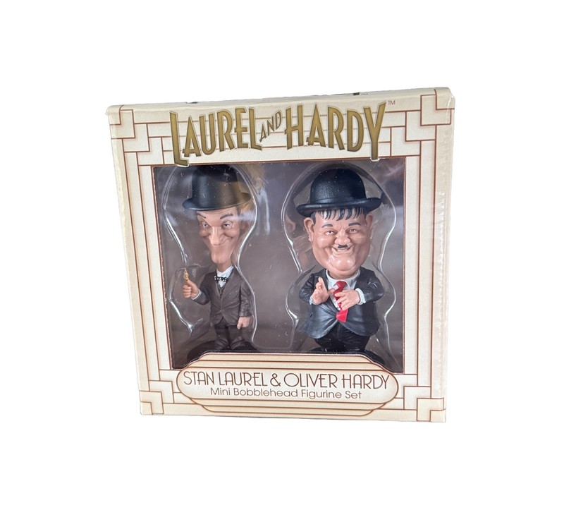 Laurel and Hardy Official Big Chief Studios 3 inch Bobblehead Set Warehouse Find