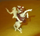 Vintage Marx 60mm Mounted Lone Ranger Figure With Horse, Saddle, & Bridle