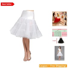 Elegant Women's 50s Crinoline Petticoat Underskirt - Soft Tulle, 25.59" Length