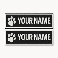 Custom Embroidered Patch Dog Harnesses Fastener Hook Two Labels Glow Reflective