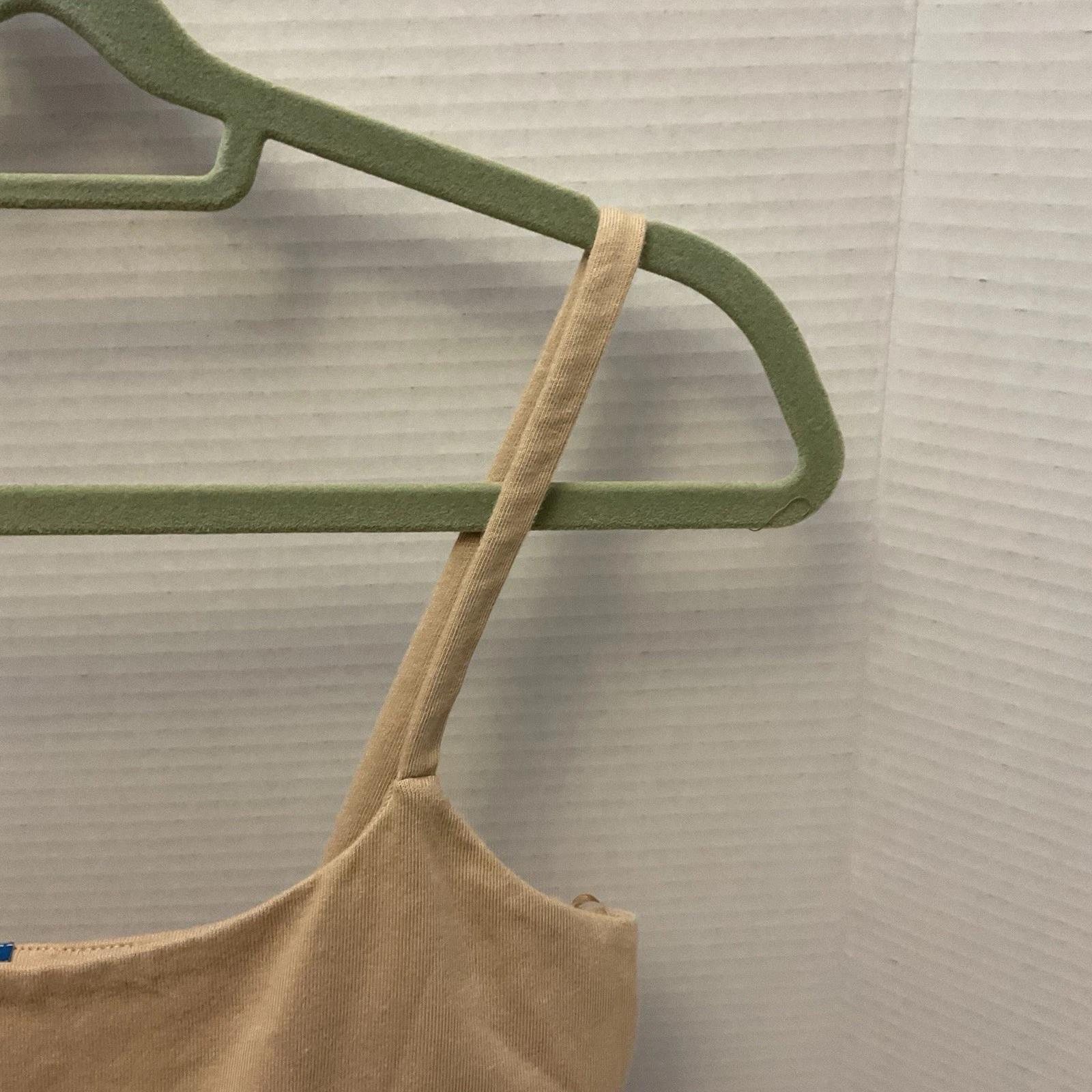 VETEMENTS Corpetto donna kaki aderente e svasato cotone spandex taglia M OLDy NAVYo NUO CONchette