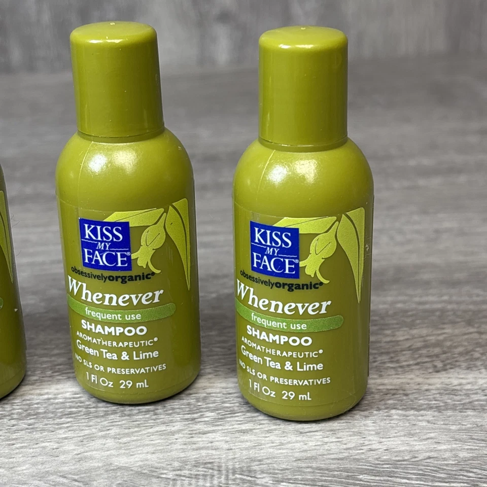 Lot of 5 Kiss My Face Whenever Travel Size Shampoos with Green Tea and Lime 1oz - Image 4 of 4