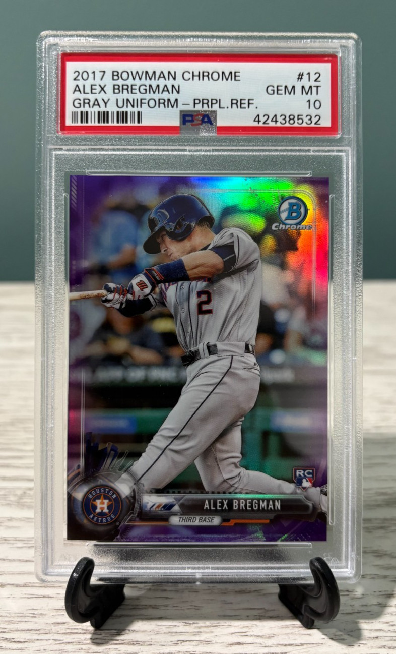 Alex Bregman 2017 Bowman Chrome #12 Rookie RC PURPLE REFRACTOR /250 - PSA 10