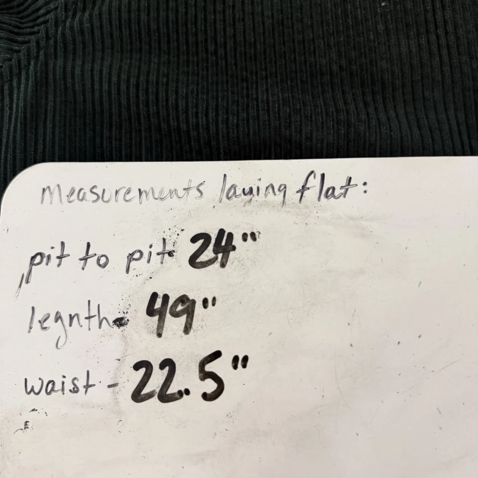 Vestido De Colección Pana Pradera Manga Larga Maxi Pequeño XL Cottagecore Modesto Verde Foto 3 de 4