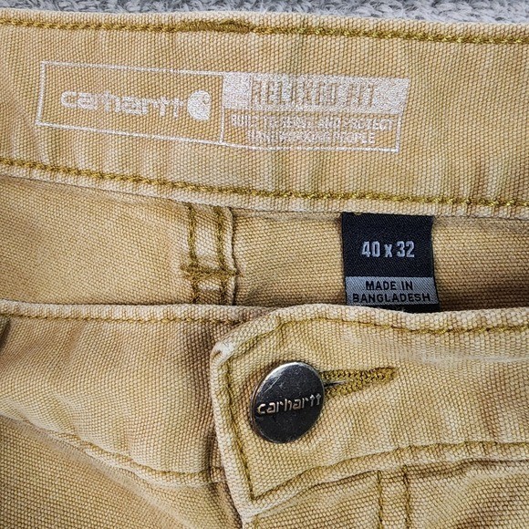 Carhartt Rugged Flex Pants Mens 40 x 32 Tan Relaxed Fit Canvas Work BN2517-M thumbnail 3