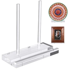  Heavy Acrylic Display Stand, Tabletop Art Display Clear Easel Stand for 