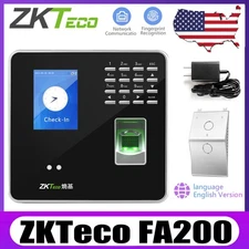 US ZKTeco FA200 TCP/IP Face Biometric Fingerprint Time Attendance Access Control