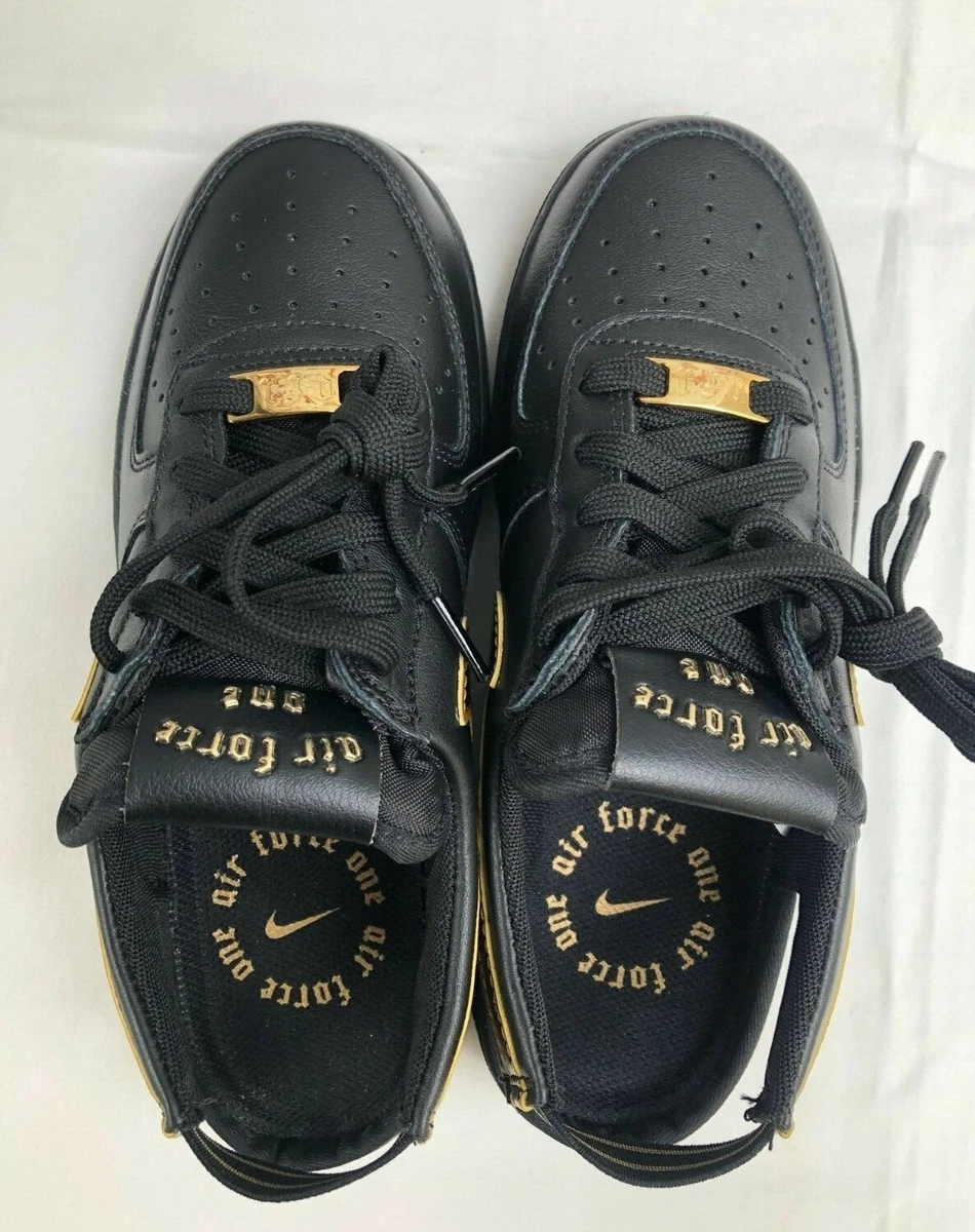 Size+13+-+Nike+Air+Force+1+Black+Metallic+Gold+White+-+da8481001