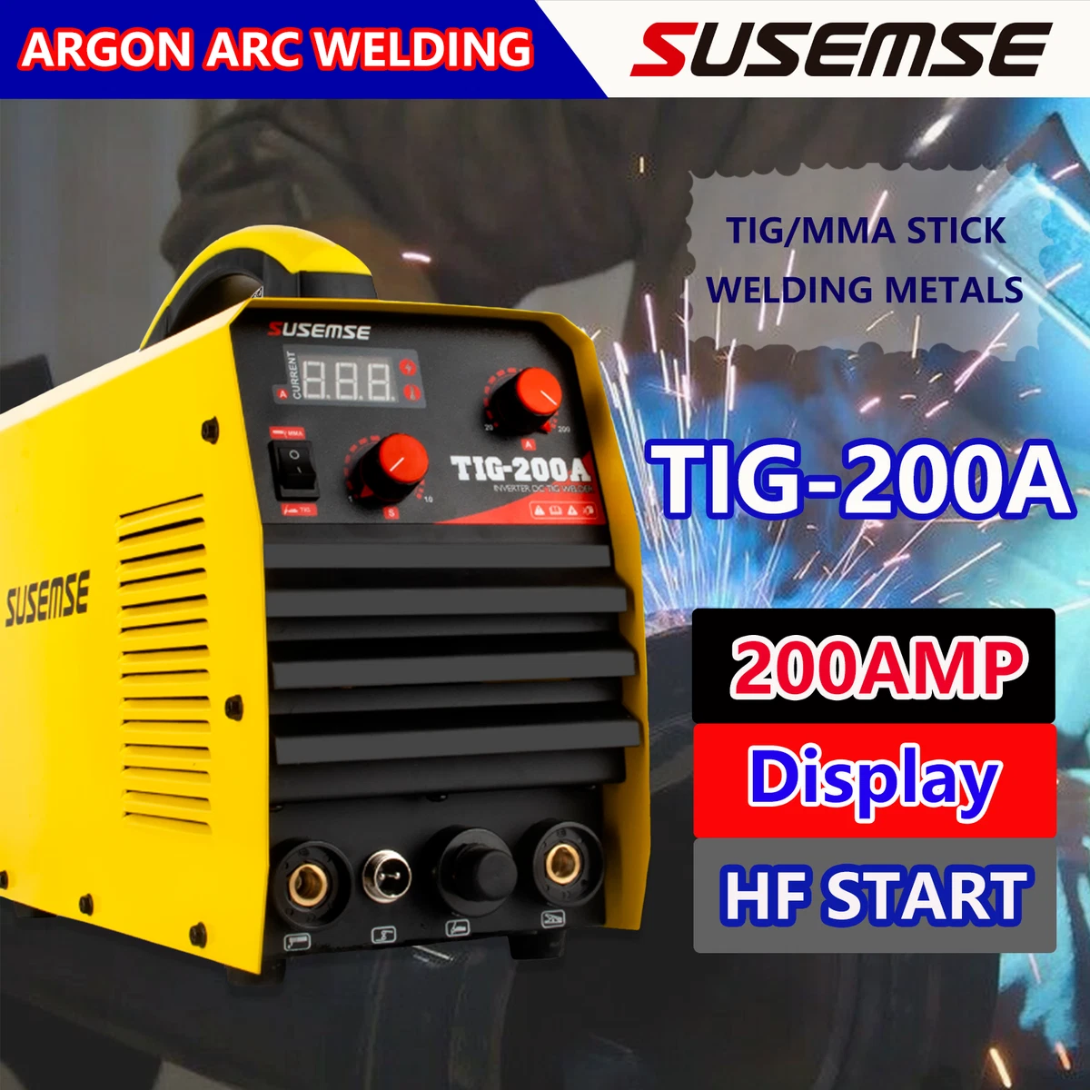 TIG200A 200Amp TIG Torch Stick ARC DC Inverter Welding 110/220V TIG Welder