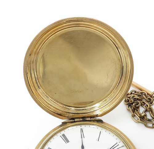 NYJEWEL Antique Gold Filled Illinois Pocket Watch 72x54mm With Chain Runs - Picture 4 of 8