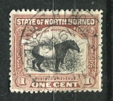 NORTH BORNEO; Early 1900s Pictorial issue used 1c. value POSTMARK