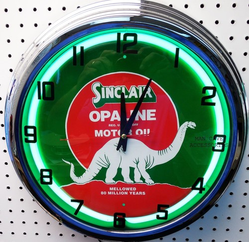 17" sinclair opaline dino gasoline motor oil gas station sign