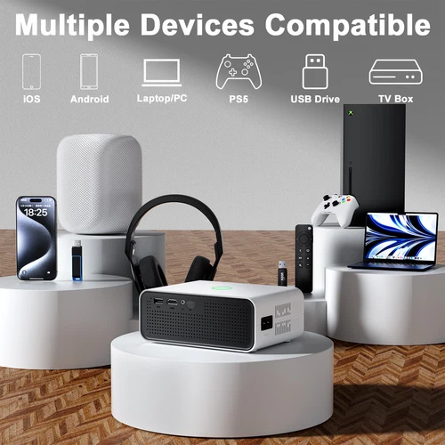 4K Projector 35000LMS Android 1080P HD 5G WiFi Bluetooth Video Home Theater HDMI - Picture 9 of 11
