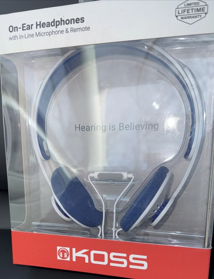 Koss | KPH30iW | Headphones | Wired | On-Ear | Microphone | White Blue - Image 2 of 4