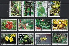 Comoros 1977 12v. CTO NH Tax Stamps • Flowers • Fruits • Flora