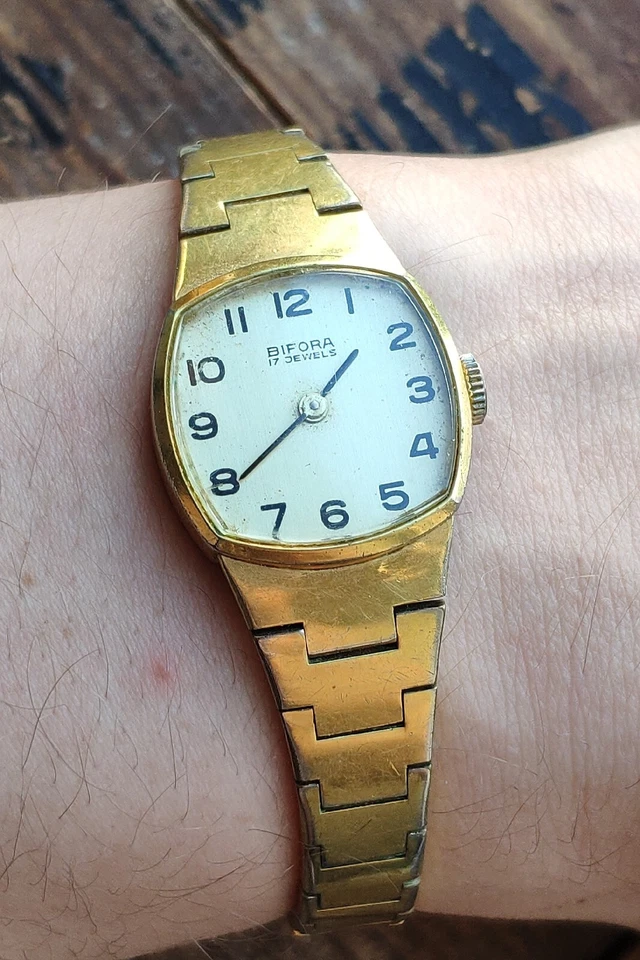 Винтажные позолоченные женские часы BIFORA 17 камней. Не работает - Изображение 3 из 4