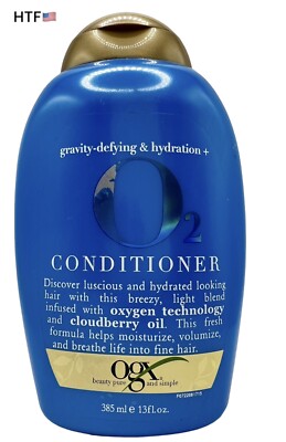 OGX O2 Conditioner Oxygen Gravity Defying And Hydration Cloudberry 13 Fl Oz