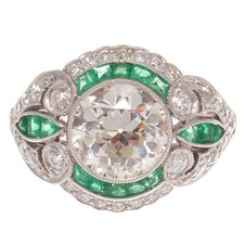 2.45Ct White Round CZ Vintage Art Deco Ring In Solid 925 Sterling Silver