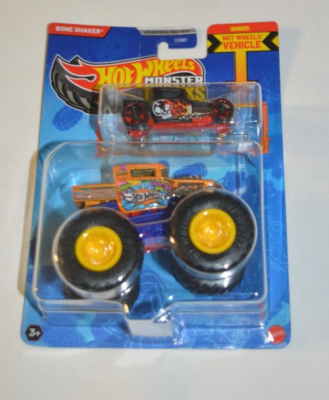 HOT WHEELS 2025 MONSTER TRUCKS - BONE SHAKER ORANGE INCLUDES HOT