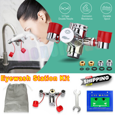 #ad #ad Stainless Steel Emergency Eyewash Shower Station Eye Face Wash Washer Station $47.99
