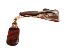 Épingle De Cravate Vintage En Oeil De Tigre Et Or - Tie Tack Retro MCM - Occasion
