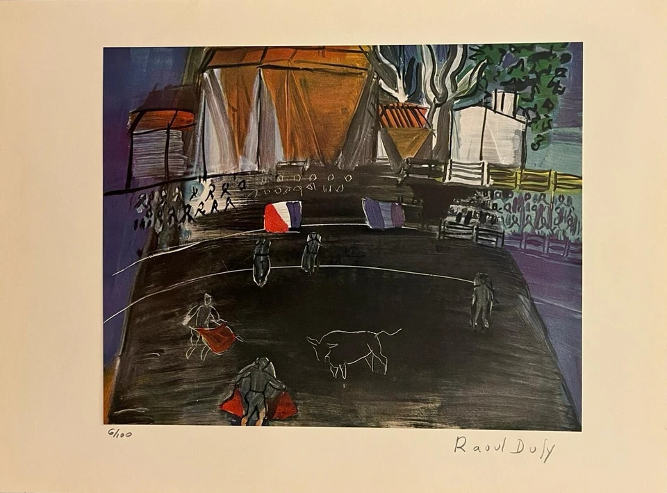 Litografía original firmada por Raoul Dufy, certificado de autenticidad y valoración por $3,500 USD Foto 2 de 4