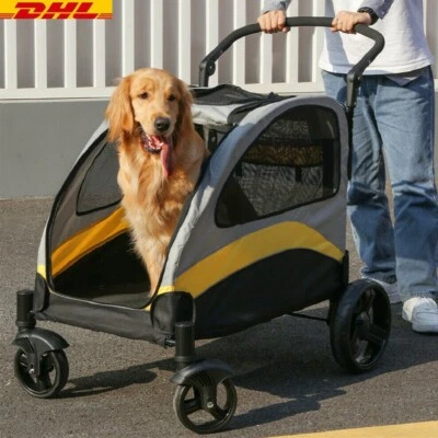 Hundewagen XL Hundebuggy, faltbarer Hundetrolley Pet Stroller Bingopaw Design DE