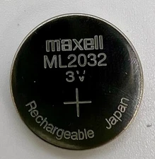 1 pc  ML2032 ML 2032 3v RECHARGEABLE LITHIUM BATTERY K750 CMOS Harmony