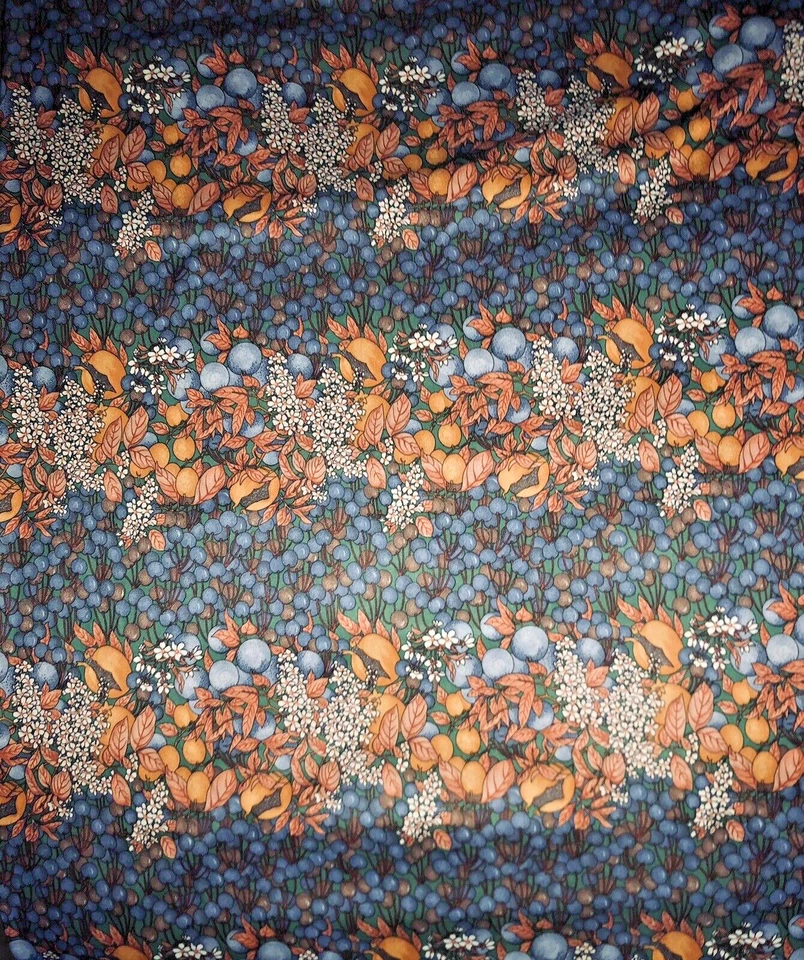VTG Blueberries/Cherry Floral Polyester Knit Fabric w/25% Stretch 60" X 33" - Image 3 of 4