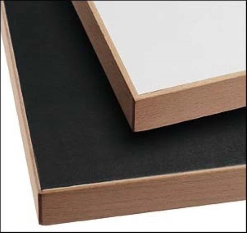 Eiermanntisch Platte, 180x90cm, weiß Melamin mit Buchen-Umleimer, NEU