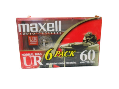 Maxell UR 60 Cassette Audio Tape (Pack of 6)