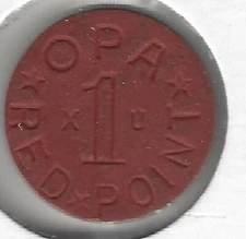 WWII Ration Token, OPA Red 1 Point, Letters X U, Office of Price Administration