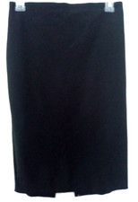 Express Women Black Back Pleat Zipper Straight Pencil Lined Stretch Skirt Size 2